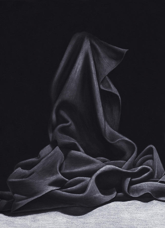 653x900 drapery still life drawing - Drapery Drawing