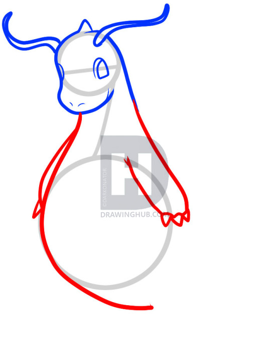 544x720 How To Draw Dragonite, Dragonite, Step - Dratini Drawing