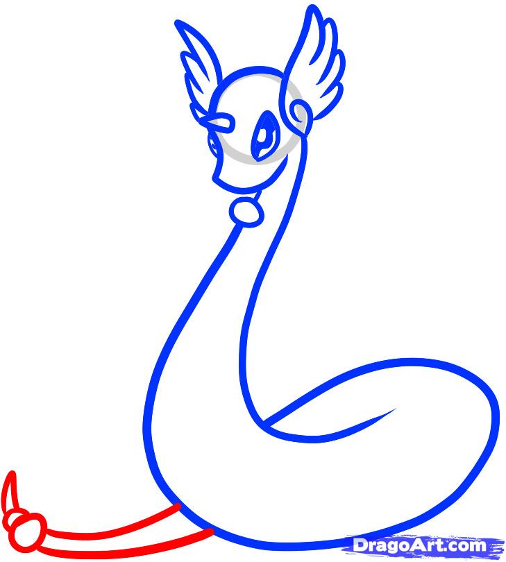 729x810 How To Draw Dragonair, Dragonair, Step - Dratini Drawing