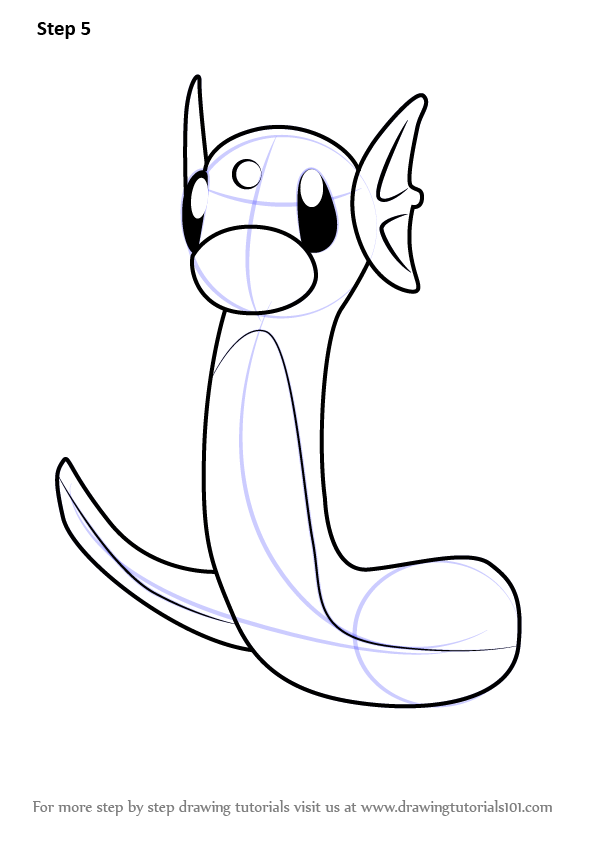 596x842 Learn How To Draw Dratini From Pokemon Go - Dratini Drawing