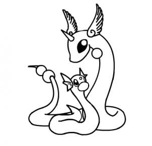 302x290 How To Draw Dratini And Dragonair, Pokemon Step Coloring - Dratini Drawing