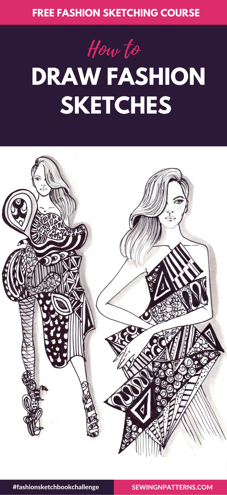 735x1600 Sketch Like Pro In Days With Free Fashion Illustration Course - Draw Fashion Drawing
