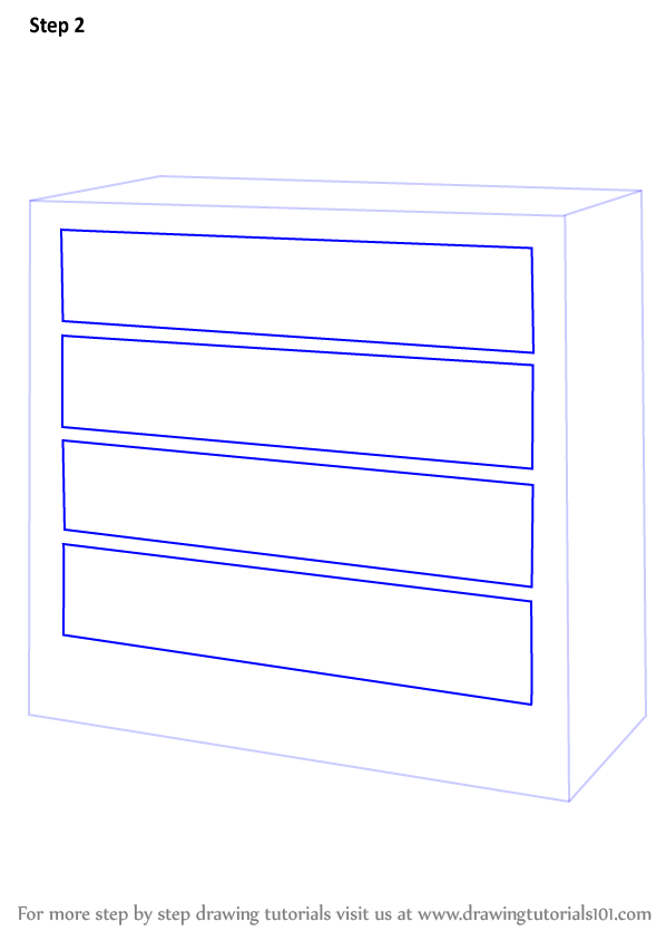 598x844 Learn How To Draw A Chest Of Drawers - Drawer Drawing