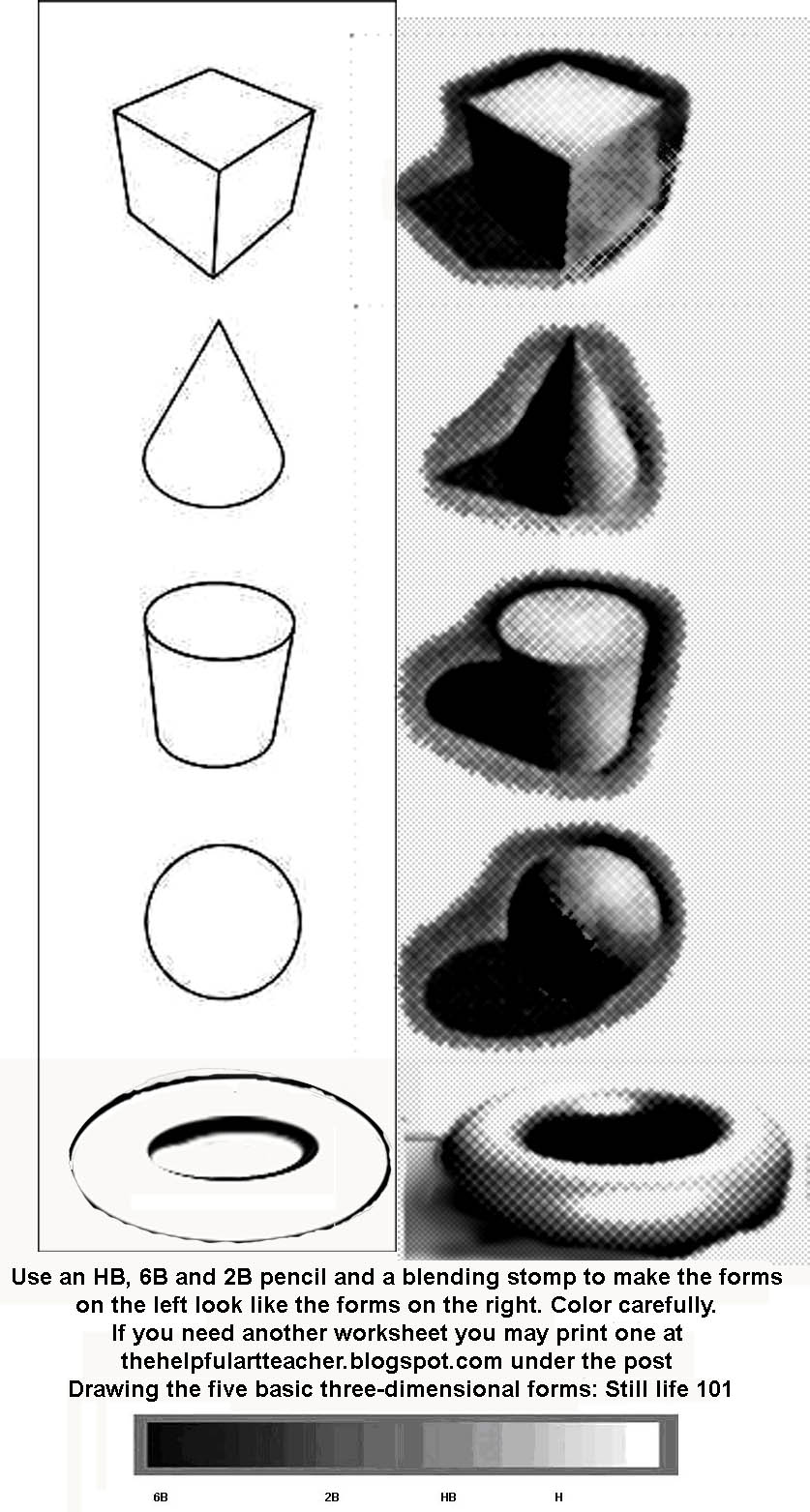 837x1563 the helpful art teacher drawing the five basic three dimensional - Drawing 3 Dimensional Shapes