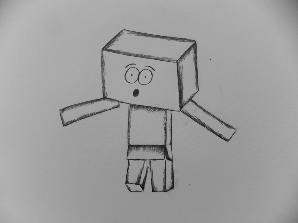 1000x750 How To Draw A Box Man For Beginners - Drawing A Box