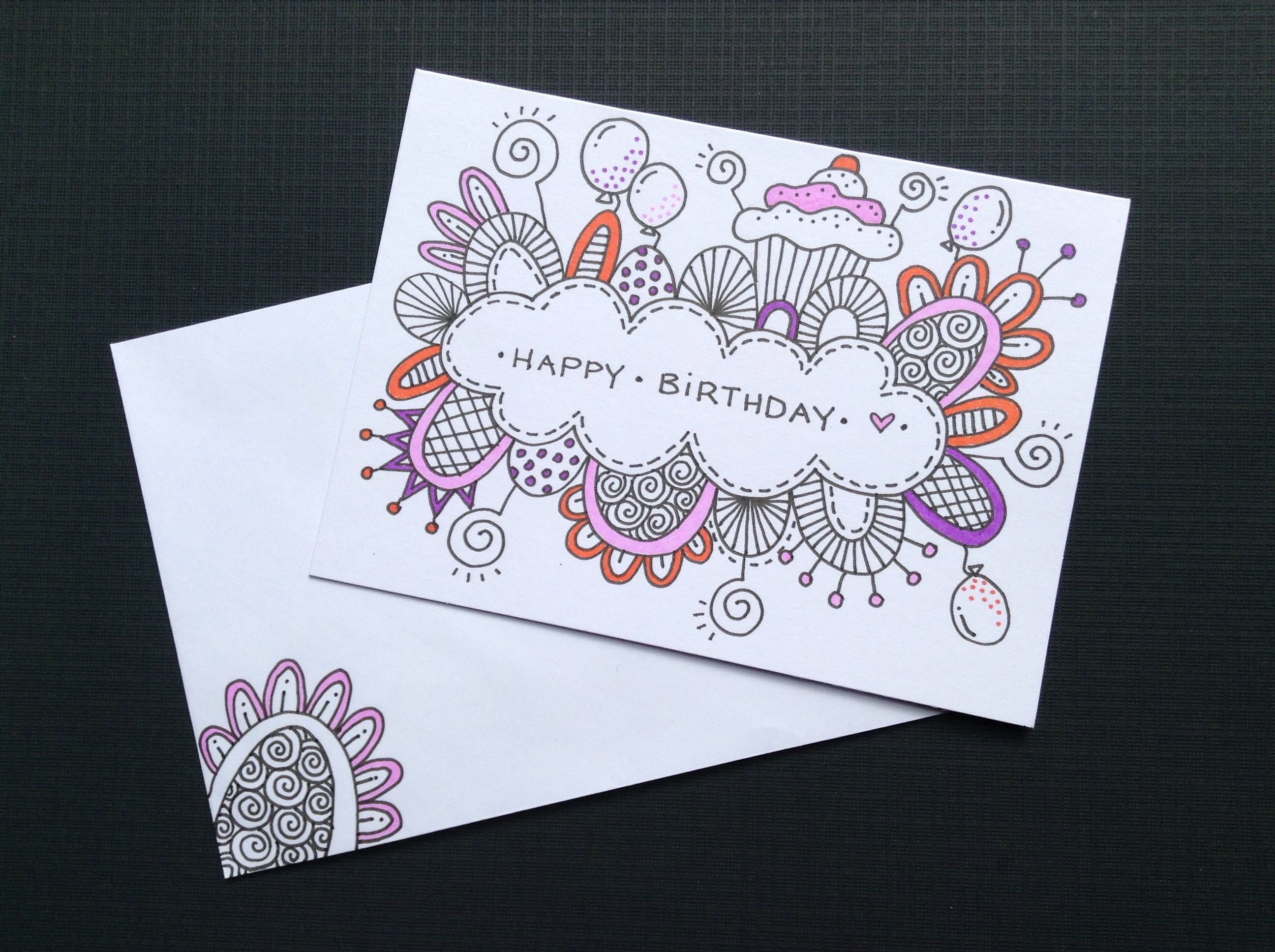 2592x1936 Hand Drawn Birthday Cards Crafts Birthday Card Drawing, How - Drawing A Card