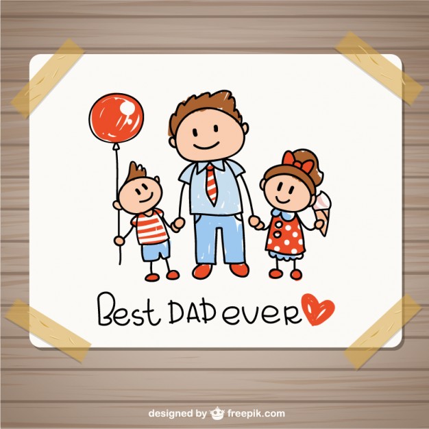 626x626 Hand Drawing Fathers Day Card Vector Premium Download - Drawing A Card