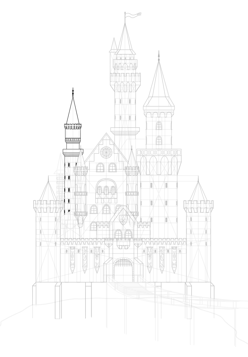850x1222 How To Draw A Castle - Drawing A Castle Step By Step