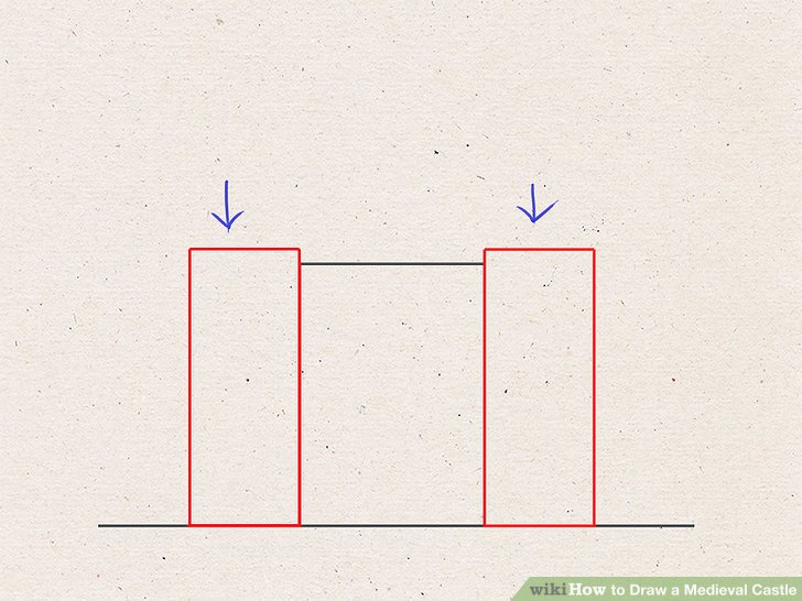 728x546 How To Draw A Medieval Castle Steps - Drawing A Castle Step By Step