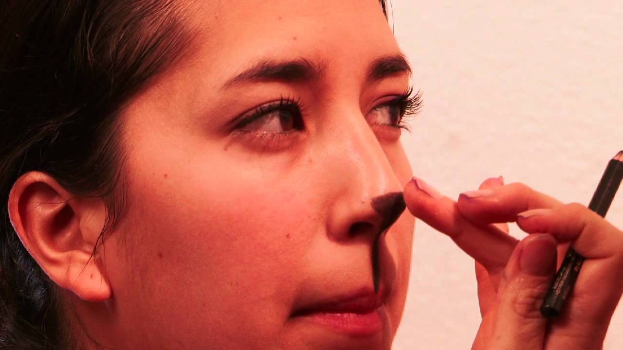 1280x720 How To Make A Cat's Nose Whiskers With Makeup Face Painting - Drawing A Cat Face For Halloween