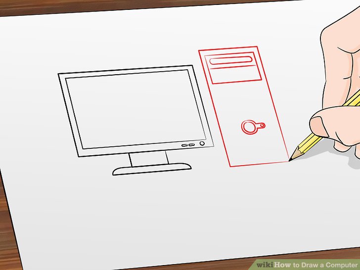 728x546 How To Draw A Computer Steps - Drawing A Diagram