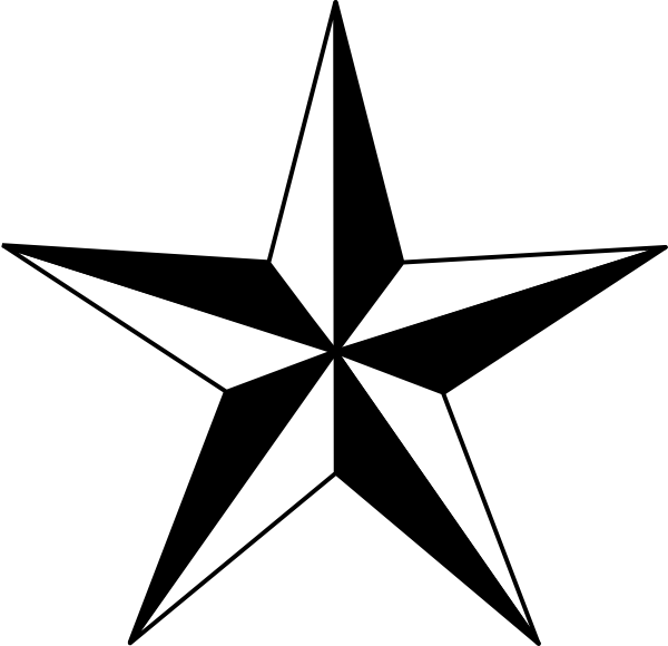 600x580 Png Free Five Pointed Star - Drawing A Five Pointed Star