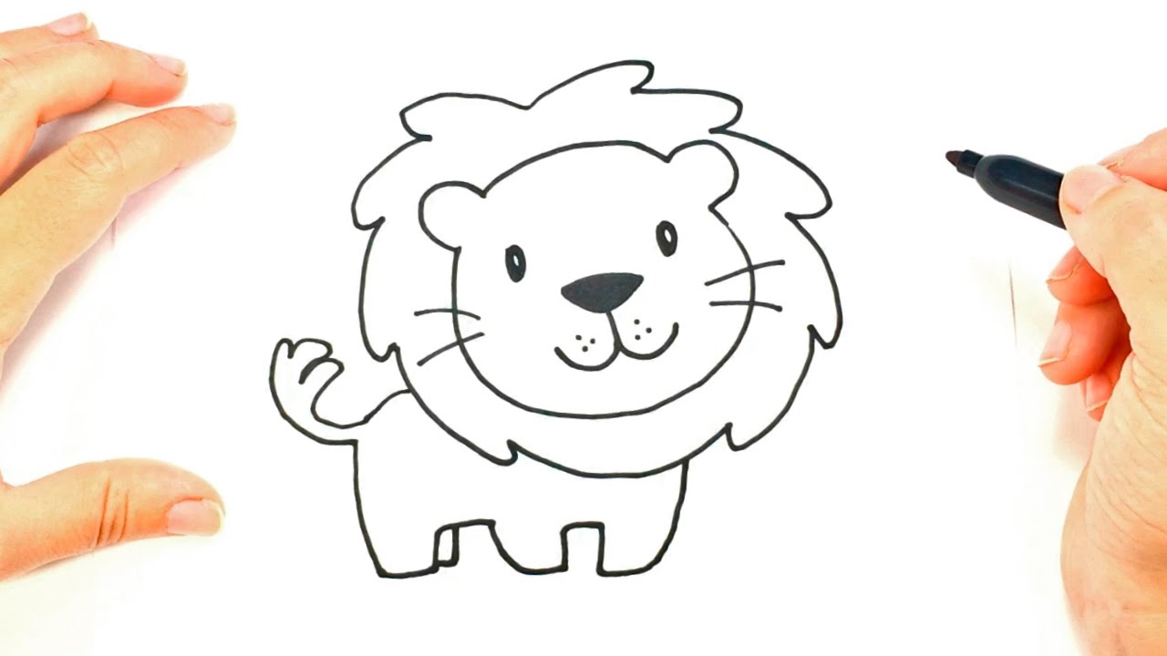 1280x720 How To Draw A Lion Face Lion Head Easy Draw Tutorial - Drawing A Lion Face Step By Step