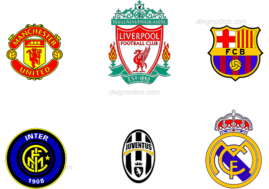540x380 Football Club Logos Dwg, Free Cad Blocks Download - Drawing A Logo Free
