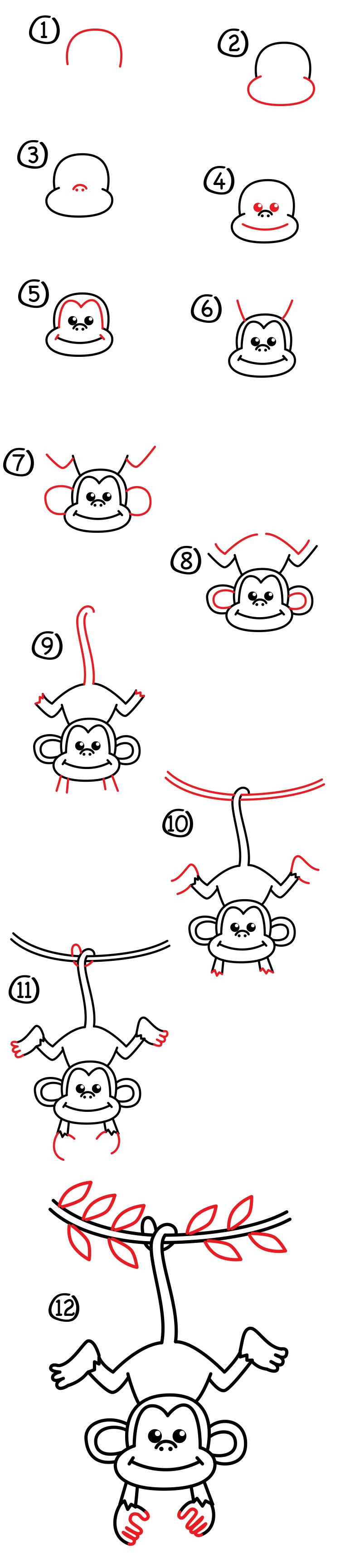 750x3458 How To Draw A Monkey - Drawing A Monkey