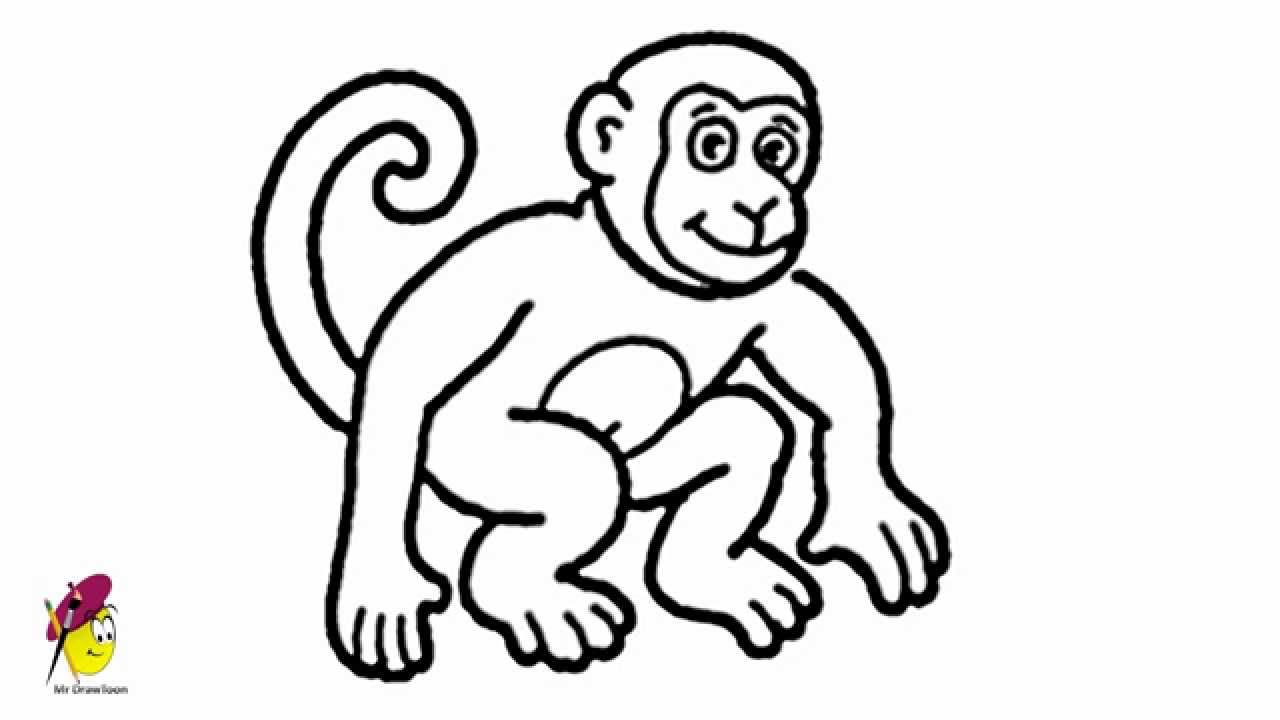 1280x720 Baby Monkey - Drawing A Monkey