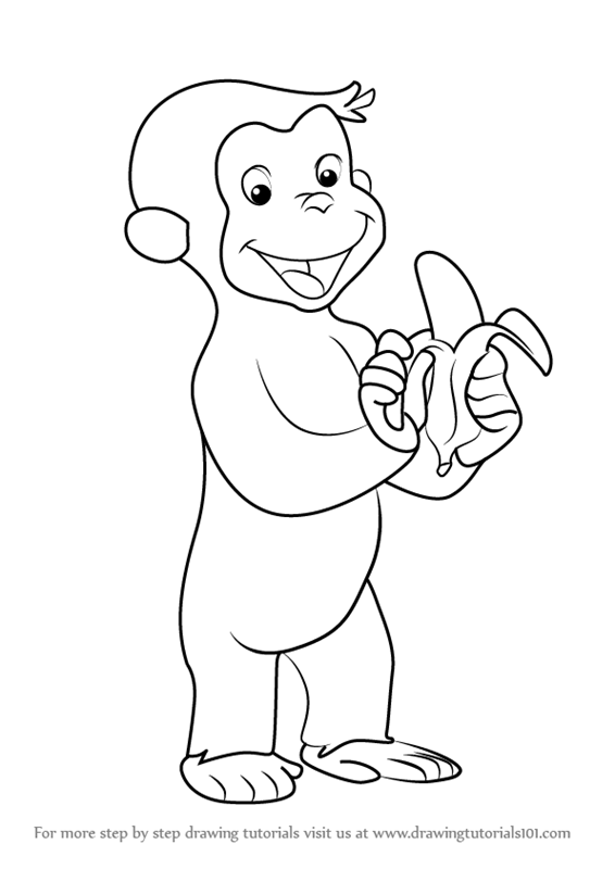 566x800 Learn How To Draw Curious George Monkey - Drawing A Monkey