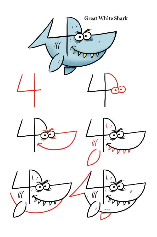 600x907 Drawing Sea Animals With Numbers Letters Shop Harptoons - Drawing A Number Line