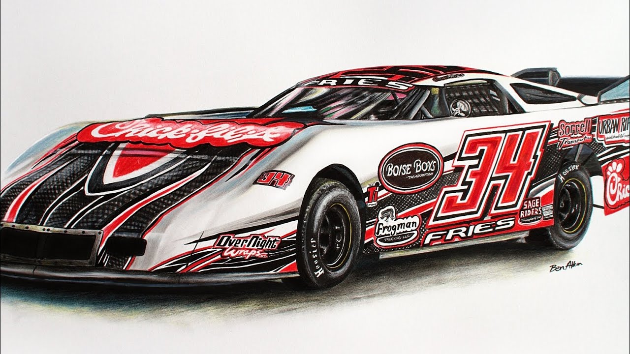 1280x720 Drawing Race Car Time Lapse - Drawing A Race Car