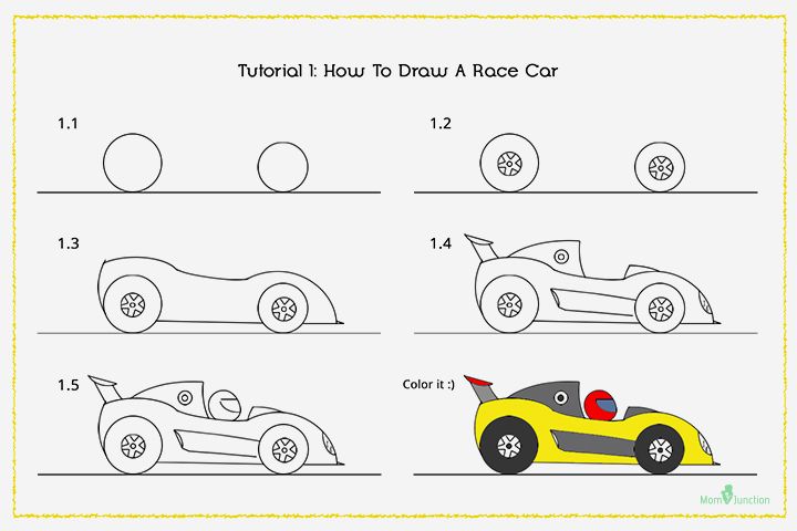 720x480 How To Draw A Car Step - Drawing A Race Car