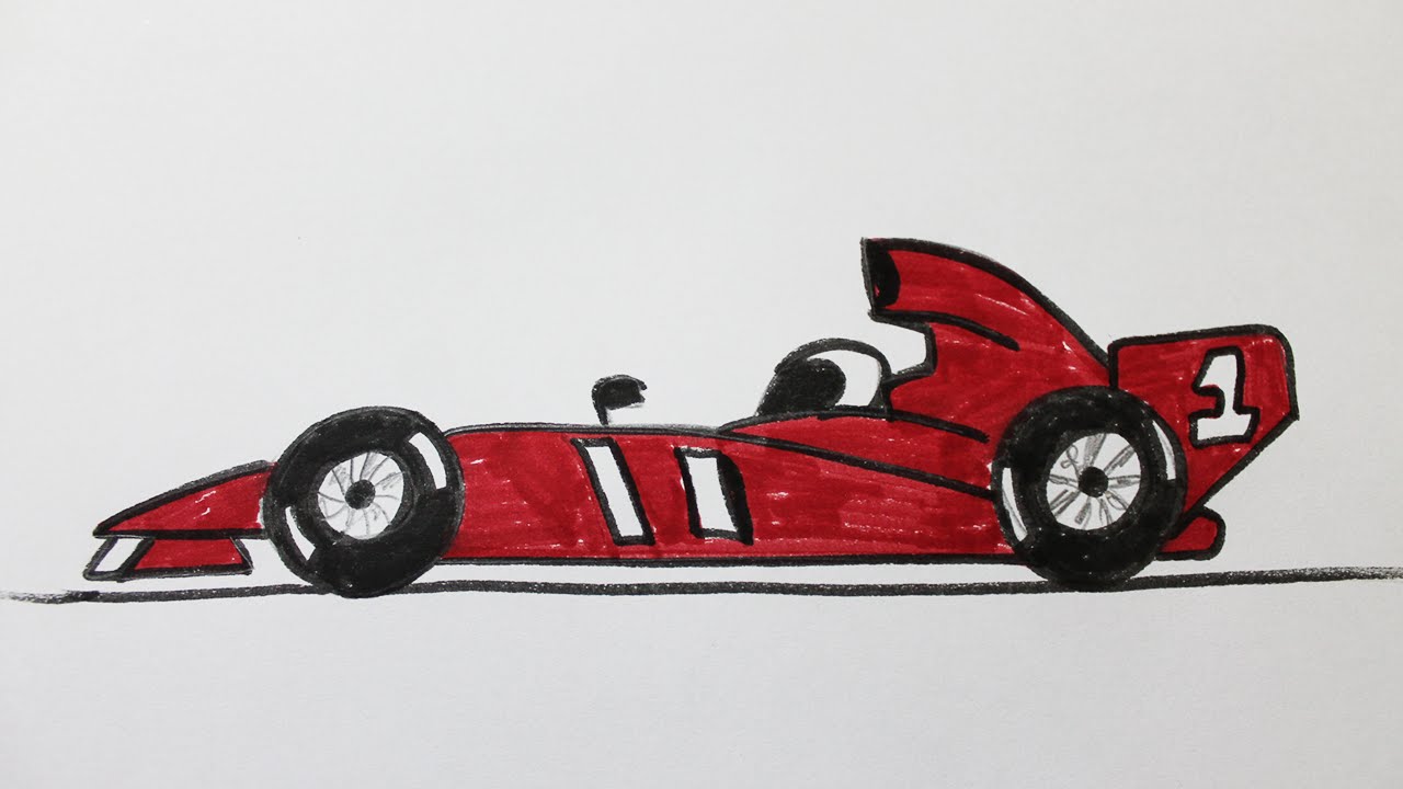 1280x720 How To Draw A Race Car - Drawing A Race Car