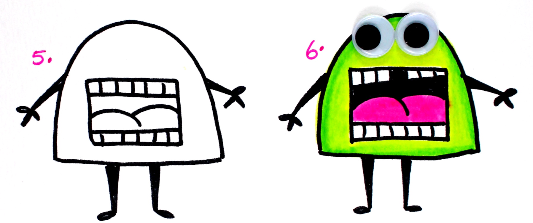 1797x753 How To Draw A Candy Monster! - Drawing A Rectangle