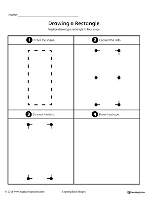 300x400 trace and connect dots to draw shapes square, triangle, rectangle - Drawing A Rectangle