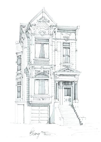 429x600 Victorian House Drawing House Drawings Houses Black White Drawing - Drawing A Search