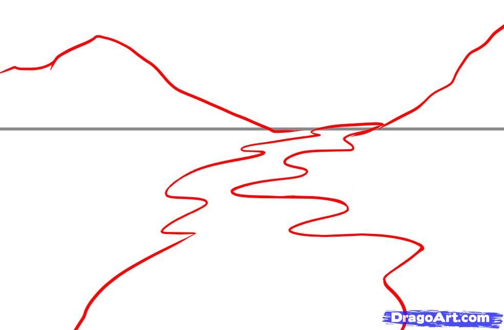984x646 Simple River Drawing - Drawing A Search