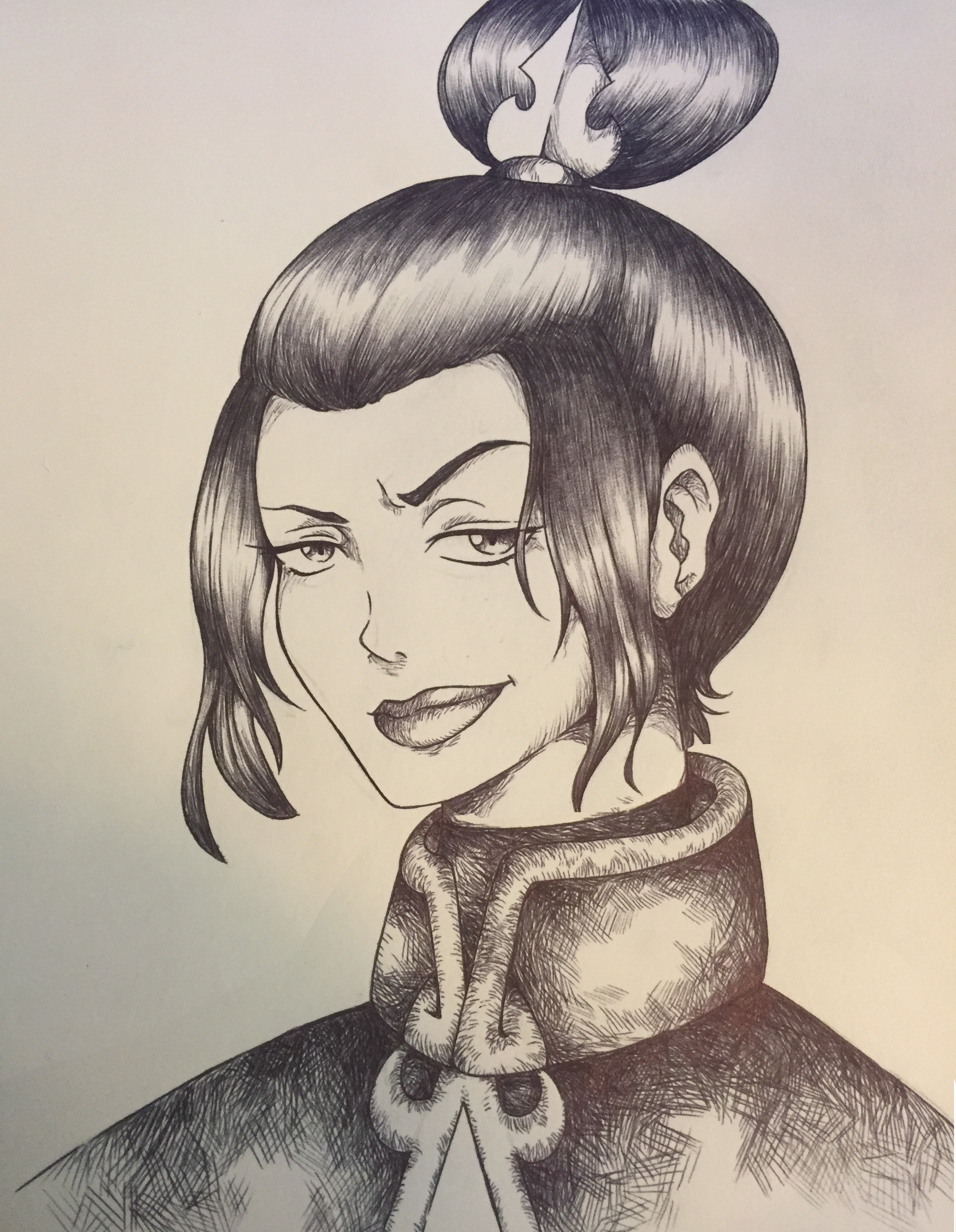 2448x3153 inked drawing of azula's best smirk thelastairbender - Drawing A Smirk