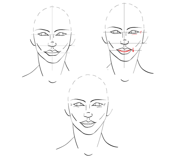 600x551 quick tip how to draw facial expressions to show emotion - Drawing A Smirk