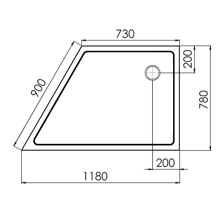 700x700 trapezium shower tray roman showers - Drawing A Trapezium