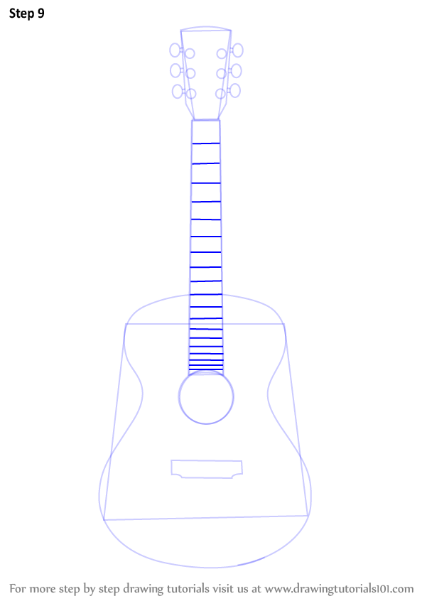 594x846 learn how to draw an acoustic guitar - Drawing Acoustic Guitar