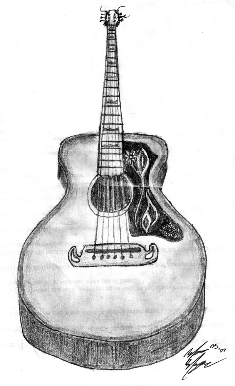 800x1313 guitar drawing acoustic guitar for free download - Drawing Acoustic Guitar