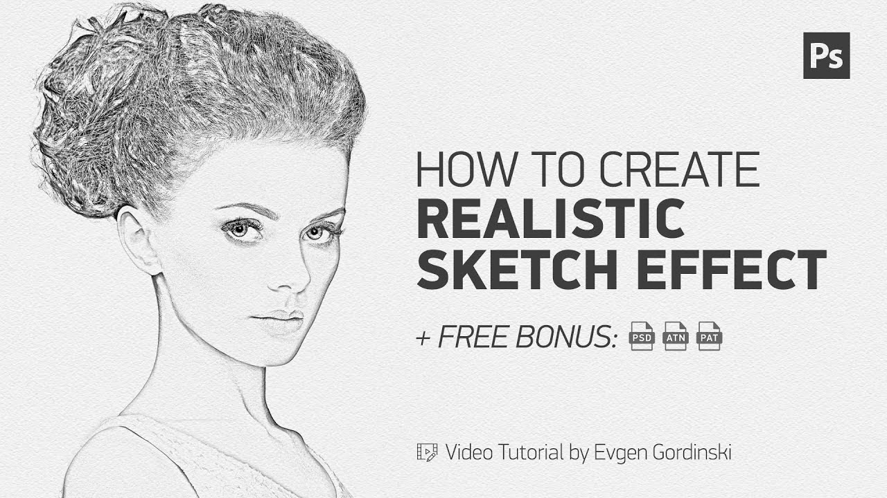 1280x720 realistic sketch effect + free action - Drawing Action Photoshop Free