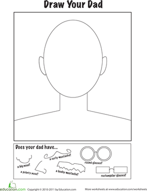 301x392 Father's Day Activities Draw A Portrait! Worksheet - Drawing Activities