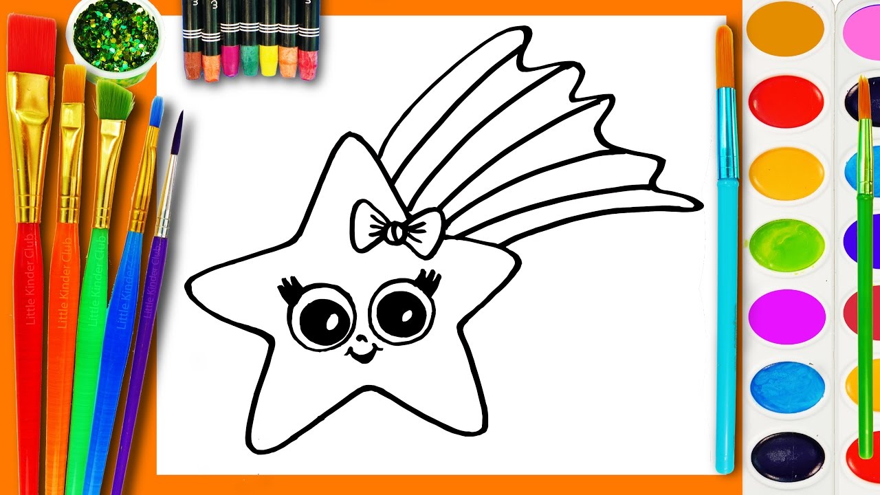 1280x720 Learn To Draw And Coloring For Kids And Paint A Star Coloring Book - Drawing And Painting