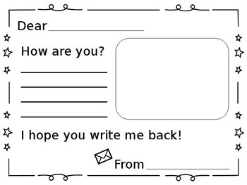 350x263 Simple Letter Writing Template - Drawing And Write Template