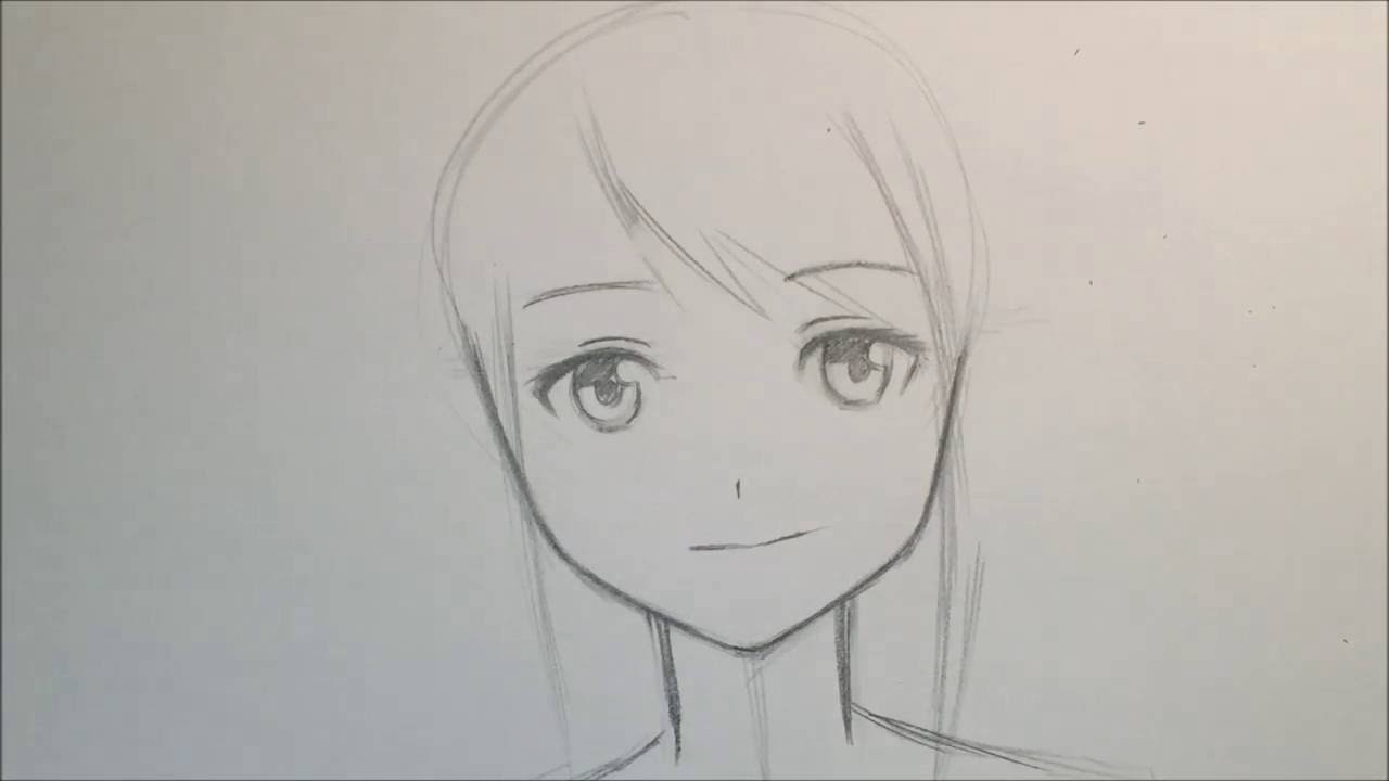 1280x720 How To Draw Anime Girl Face - Drawing Anime Face Step By Step