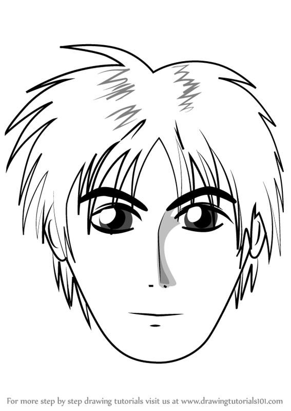 567x800 Learn How To Draw Anime Boy Face - Drawing Anime Face Step By Step