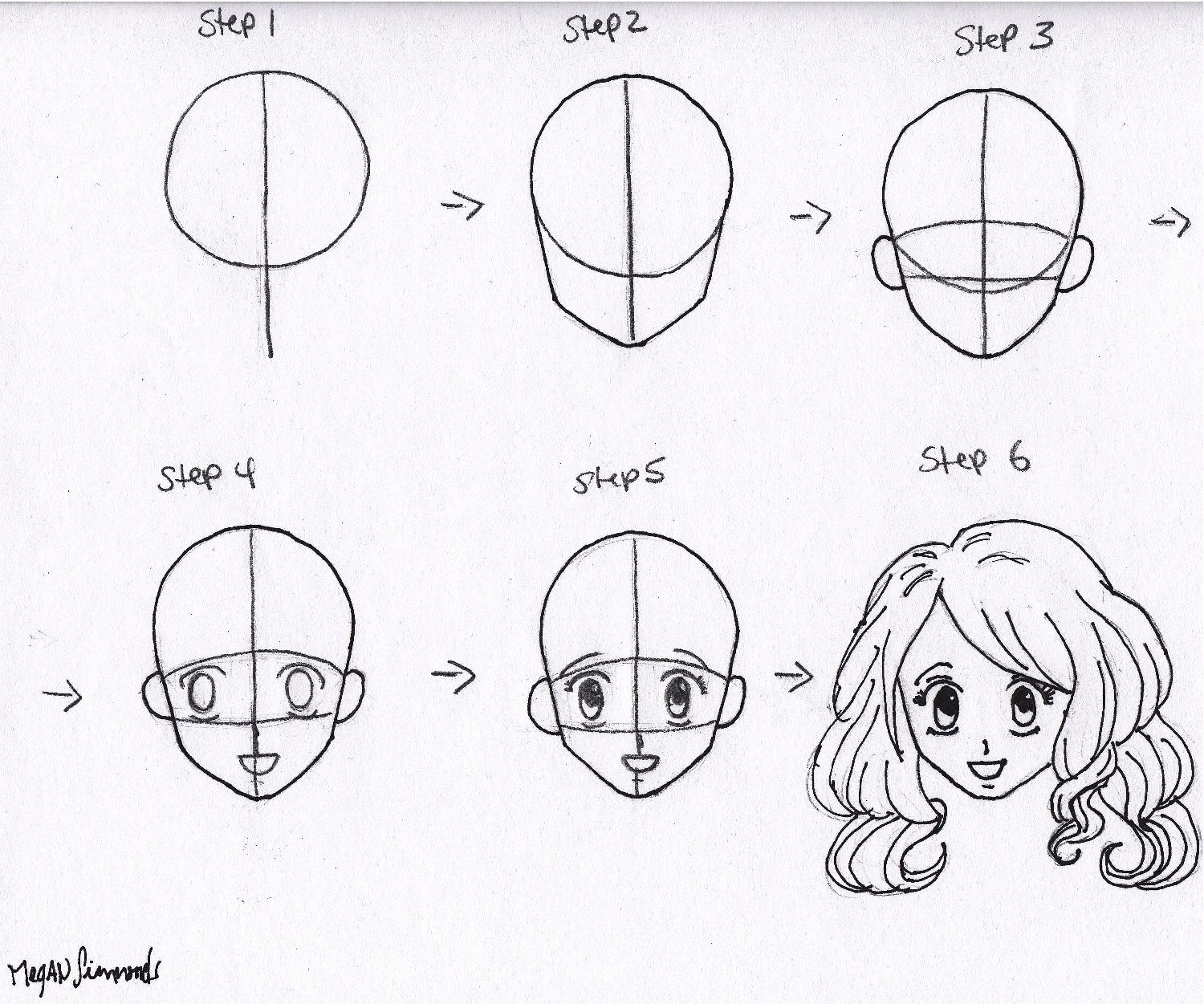 1500x1251 Lets Draw Something Drawing Anime Face Step - Drawing Anime Face Step By Step