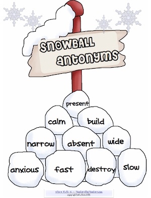300x392 snowball antonyms fourth grade finds more for beth classroom - Drawing Antonym