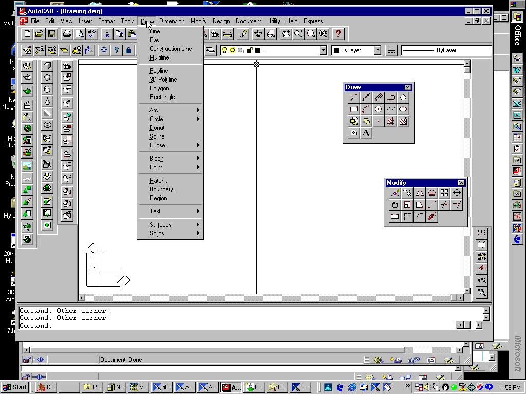 1024x768 The Autocad Drawing Screen - Drawing Area