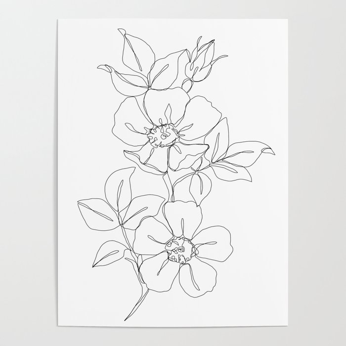700x700 Floral One Line Drawing - Drawing Art Flowers