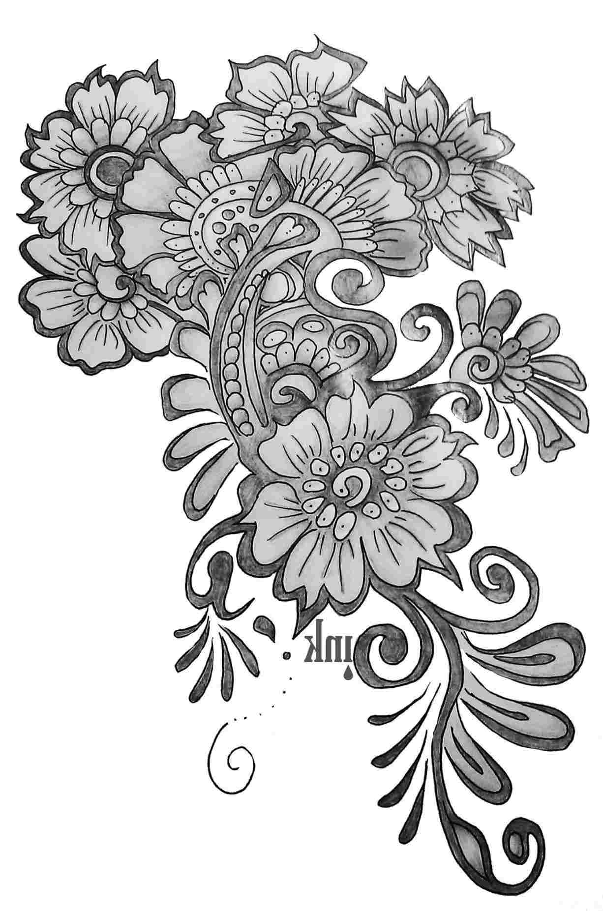 1226x1853 Angel Design Flowers Pencil Drawing Art Drawing Of Pencil Sketches - Drawing Art Flowers