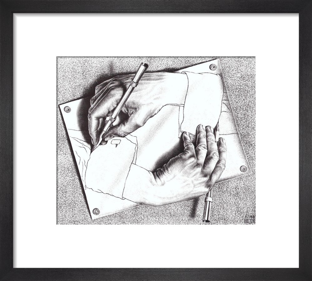 1000x902 Drawing Hands Art Print - Drawing Art Prints