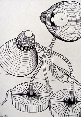 313x450 Cross Contour Line Drawing, Pen And Ink - Drawing Art Projects