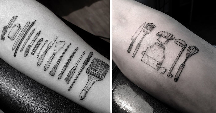 700x367 Artist Tattoos Tools Of People's Professions On Their Skin Bored - Drawing Art Tattoo