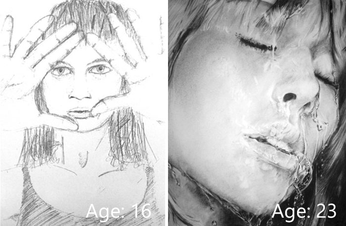 700x459 before after drawings show artist's progress - Drawing Artist Drawings