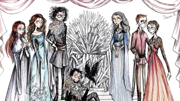633x356 artist creates oddly beautiful game of thrones, tim burton - Drawing Artist Game